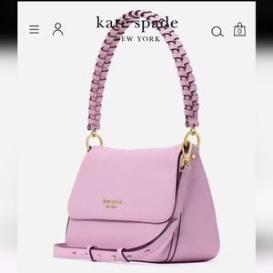 Kate Spade Pink Minimalist Shoulder Bag with Gold Accents